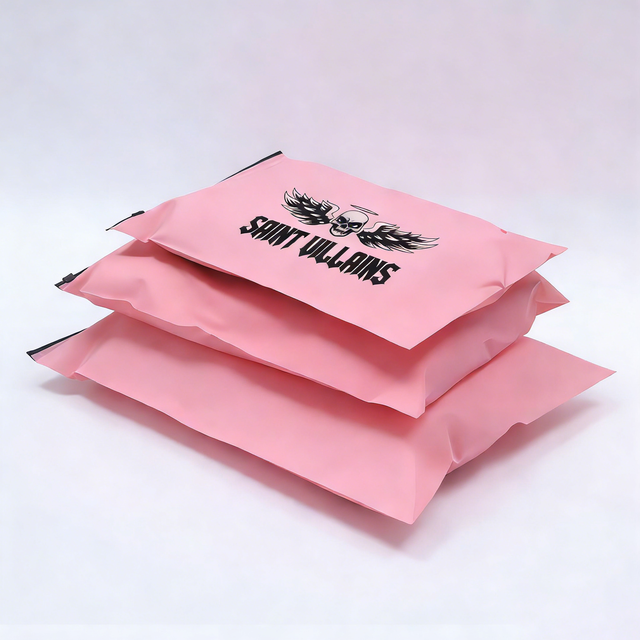Custom Printed Black Garment Zipper Bags Eco-Friendly Biodegradable Plastic for T-Shirts and Swimwear