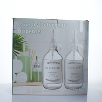 Distributeur de liquide à lessive vide 2L demi-gallon grand récipient en verre pour détergent à savon