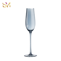 Lot de verres à vin en cristal fumé gris, gobelets colorés sur pied pour mariage, hôtel, banquet, décoration de table