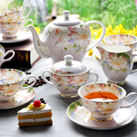 Ensemble de tasses à café et soucoupes en porcelaine fine LOMATO Royal Opulent à imprimé floral - Style nordique, durable, passe au lave-vaisselle, respectueux de l'environnement