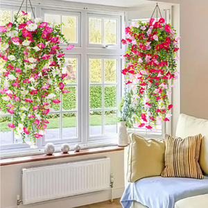 Vignes artificielles de glycine Qiangxing 77 cm, fleurs en plastique suspendues pour décoration intérieure, extérieure et de mariage - Product Image 3