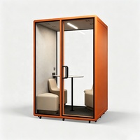 Cabine de travail insonorisée mobile modèle M, installation facile, gris, réduction du bruit 35 dB