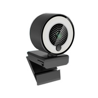 Cámara web FHD 4K con enfoque automático, luz de relleno con micrófono para vídeo, llamada en vivo, trabajo en conferencia