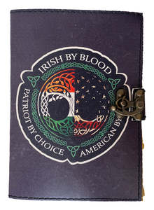 Carnet de notes vintage fait main avec motif Arbre de Vie, en papier à bords frangés et couverture en cuir imprimée, pour hommes et femmes - Product Image 2