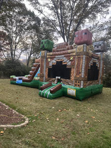 Combo de Tobogán Doble Mine-craft (Húmedo o Seco con Piscina - Tobogán Acuático y Casa de Brinco), Casa de Brinco Combo de Doble Carril Mine-craft - Product Image 5