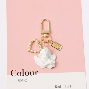 Colgante de moneda retro estilo coreano con perlas y conchas, moneda de oro de reina, llavero con estuche - Product Image 5