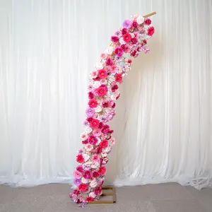 批发婚礼装饰200厘米手工热粉色非洲雏菊角拱门套装摄影背景舞台布局