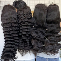 Perruque de Cheveux Humains Naturels Bruts Indiens Sans Colle, Perruque Frontale en Dentelle Onde Corporelle, Cheveux Brésiliens à Cuticules Alignées, Perruque Frontale 360 Full HD