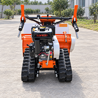 Antspower Industrial – Tondeuse à fléaux sur chenilles de 700 mm de largeur de coupe, pour l'agriculture et le jardin, coupe-herbe à essence 10 CV