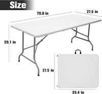 Großhandel Fabrik tragbare Picknick 6ft Outdoor Garten Patio Party Camp HDPE Kunststoff Klapp Esstisch Stühle für Outdoor-Event
