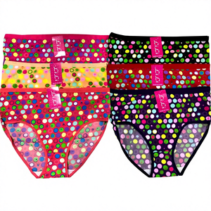 アミシ524 #   アフリカ低価格下着卸売 薄手ハイライズハイカットミルクシルク花柄エコフレンドリー大きいサイズ女性用 - Product Image 2