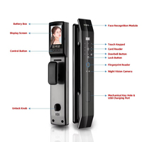 Serrure de porte intelligente Tuya Wifi avec interphone vidéo Serrure de porte intelligente avec reconnaissance faciale 3d Clé de mot de passe d'empreinte digitale Serrures intelligentes pour porte d'entrée