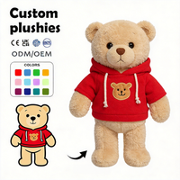 Accessoires porte-clés personnalisés Grizzly : Adorable pendentif en peluche petit ours en coton avec logo brodé en sérigraphie
