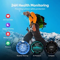Montre Connectée Mibro GS Explorer S Écran AMOLED Android Suivi Fitness Sommeil Répondre Appels Boussole Thermomètre Silicone