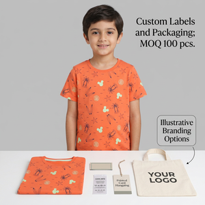 T-shirt en coton pour garçons, 180 GSM, imprimé sur toute la surface, coupe classique, col rond, vêtements personnalisés pour enfants, âges 6 à 12 ans - Product Image 5
