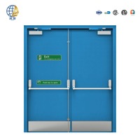 Porte coupe-feu en acier double couche certifiée CE, barre anti-choc, porte de sortie d'urgence, résistance au feu et à la fumée 90/180 minutes, sécurité intérieure