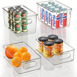 Transparent Refrigerator Organizer Bins Fridge Freezer Kitchen Cabinet Pantry Acrylic Food Organizer Storage Boxes Containers