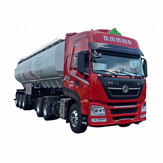 Dongfeng Semi-trailer Bulk Feed Truck 3 Axle  Animal Poultry Feed Grain Transportation Truck