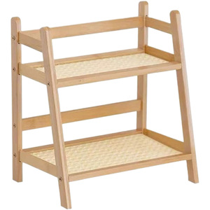 Double Layer <b>Desktop</b> Storage Rack Wooden Organizer For Home Office Use Rectangle Standing Type Multipurpose - Product Image 5