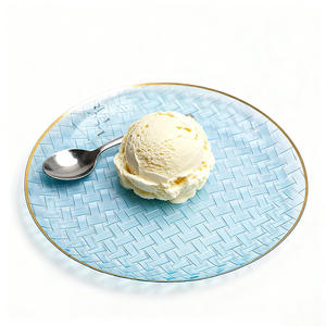 Assiettes de présentation élégantes en <span class=keywords><strong>plastique</strong></span> à motif tressé avec bord doré, <span class=keywords><strong>vaisselle</strong></span> <span class=keywords><strong>jetable</strong></span> pour mariages, traiteurs, banquets, restaurants - Product Image 1