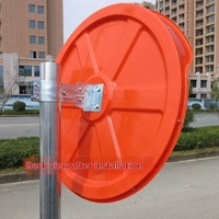Espejo Convexo Esférico de Gran Angular para Tráfico Exterior de 80 cm, Rojo 230, Espejo Interior Antirrobo para Zona Ciega de PC/ABS