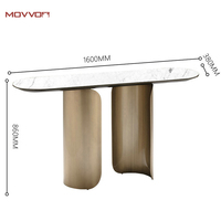 Table console moderne avec plateau en marbre et base en acier inoxydable doré pour la maison, l'hôtel, la villa, l'entrepôt, l'entrée, le salon, meubles