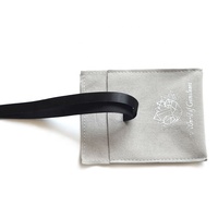 Pochette d'emballage gris clair, enveloppe pour bijoux avec ruban noir, pochettes d'emballage cadeau personnalisées de luxe