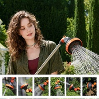 Pistolet d'arrosage de jardin avec extension, 6 modes de pulvérisation, 180° °   Pistolet à eau robuste ergonomique avec tête pivotante et tige en aluminium