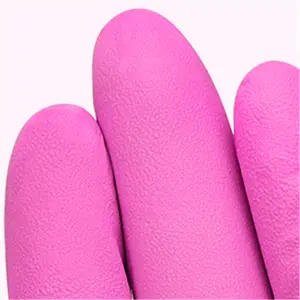 3 Mil Hot Pink Logo Custom Tattoo Food Service Cleaning Barbershop Manicure Nail Hair Beauty Salon Spa Work Gloves Nitrile Glove