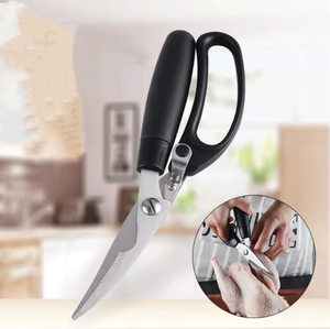 Tijeras de Cocina Resistentes para <span class=keywords><strong>Mariscos</strong></span> y Huesos de Pollo, Cuchillas de Acero Inoxidable, Mangos de Plástico, Ecológicas - Product Image 4