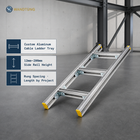 Échelle à câbles en aluminium anodisé avec finition de surface optionnelle et hauteur de rail latéral personnalisable pour les projets de gestion des câbles