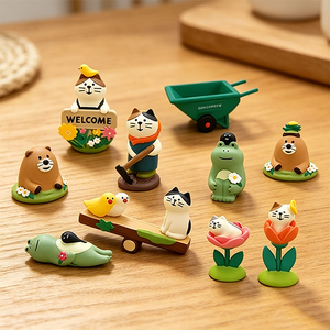 Adornos de Resina de Jardín con Forma de Gato y Rana, Mini Figuras Decorativas de Escritorio, Manualidades de Micropaisaje DIY - Product Image 4