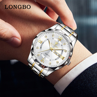 Longbo 83715 usine bas prix nouveau Type mode affaires montres lumineux étanche calendrier acier bande chronographe homme montre