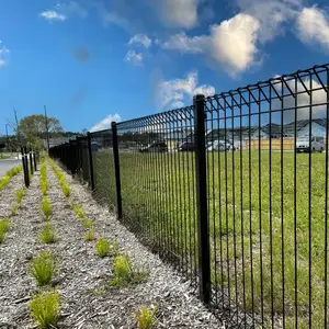 BRC Mesh Security Fence Panel Galvanized Metal Frame Roll Top With Triangle Bending Edge For School Road Park Infrastructure