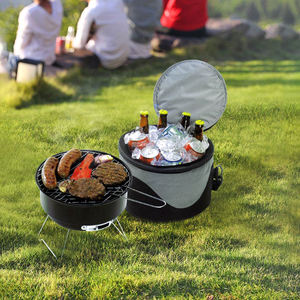 Barbecue Rimbalzante, Barbecue Portatile Con Manico In Legno Staccabile Cestello Barbecue Rotondo Per Grigliare Pesce Gamberi Verdure Rete Barbecue Stereoscopica Rotonda 69328035