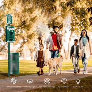 Poubelle pour déjections animales avec distributeur de sacs à déjections canines et bac à litière, capacité et taille personnalisables - Product Image 6