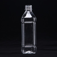 Bouteilles PET Carrées Transparentes de 500 ml pour Eau Minérale, Bouteilles de Boissons Jetables en Plastique pour Jus et Autres Boissons