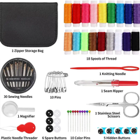 Kit de couture multifonction pour débutants, boîte de couture DIY avec bobines de fil, accessoires de couture de style simple de 15 cm, épaisseur de 3 mm