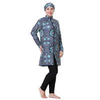 Burkini de bain musulman sur mesure, tailles 3XL-8XL, mode grande taille pour femmes, ensemble 3 pièces, extensible à l'avant, séchage rapide, col montant, pantalon long
