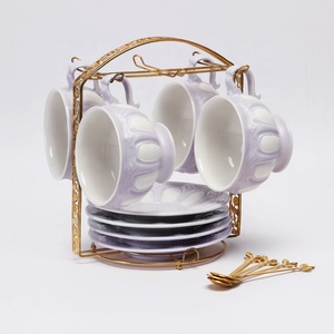 Ensemble de tasses à café de Style cour rétro britannique en porcelaine gaufrée en céramique tasse à thé européenne soucoupe Simple créatif après-midi bouilloire à thé - Product Image 3