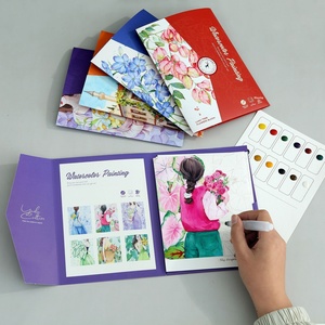 Livre de coloriage créatif à l'aquarelle, 12 couleurs, peintures à l'aquarelle solides, <span class=keywords><strong>papier</strong></span> de peinture anti-stress pour adultes - Product Image 2