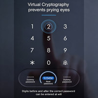 Serrure connectée TTlock étanche avec contrôle d'accès biométrique par empreinte digitale et reconnaissance faciale, carte d'identité et code, pour porte en aluminium, accès facile