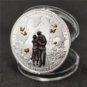 Moneda de aniversario de bodas de plata española | Regalo de amor <span class=keywords><strong>25</strong></span> para parejas | Recuerdo conmemorativo para siempre con grabado tallado - Product Image 2