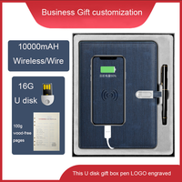 Fabricant 10000mAH a5 powerbank notebook avec chargeur sans fil notebook à feuilles mobiles avec porte-stylo logo personnalisé vente en gros