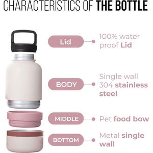 Bouteilles d'eau isothermes portables en acier inoxydable pour animaux de compagnie, idéales pour les activités de plein air et les voyages, qualité alimentaire - Product Image 2