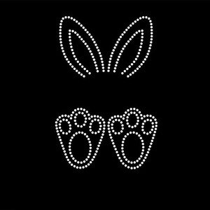 Modèle de lapin de Pâques personnalisé avec Hotfix Rhinestone Bling Design Iron Crystal Transfer <span class=keywords><strong>pour</strong></span> motif de Pâques sur les vêtements - Product Image 1