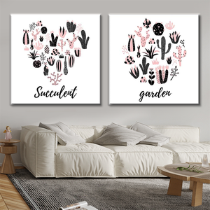 <span class=keywords><strong>Cactus</strong></span> mignon en art abstrait - Impressions sur toile personnalisées pour la décoration murale de la maison - Product Image 3