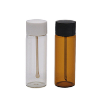 Récipients de poudre de médecine de bouteille en verre brun clair de 15ml avec couvercles avec cuillère