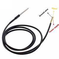Heavy Duty Waterproof Temperature Probe - DS18B20 Digital Sensor with Durable Steel Casing for Factory Automation