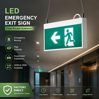 Luz de Señalización de Salida de Emergencia con Certificación CE RoHS IP20, 3 Años de Garantía, 16 LED SMD 2835, Recargable, para Edificios de Oficinas